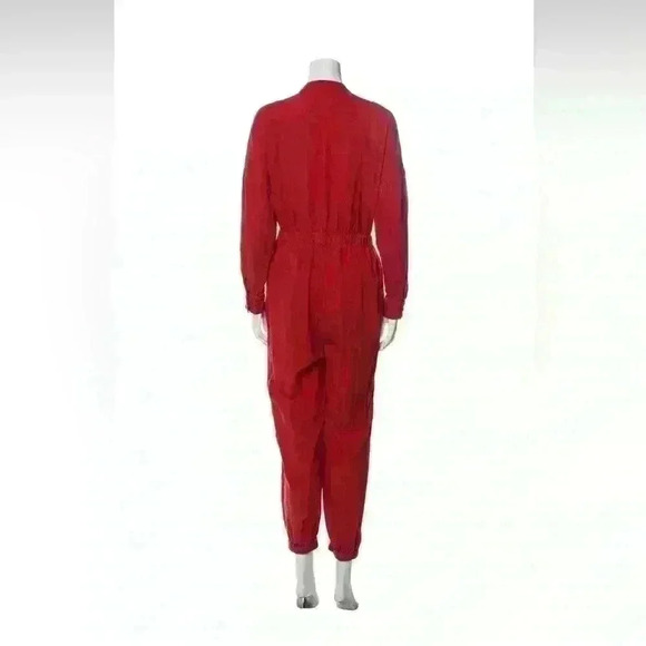 Heidi Merrill red jumpsuit- XL Red long sleeve crew neck concealed zipper front - Picture 3 of 9